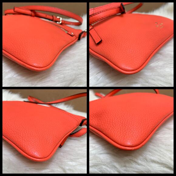 KATE SPADE New York Jackson St GABRIELE Pebbled Leather Crossbody in Warm Guava - Picture 4 of 16